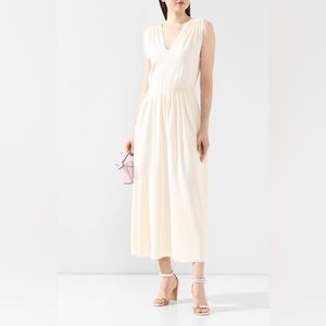 NWT Loro Piana Light Beige Silk Maxi Dress